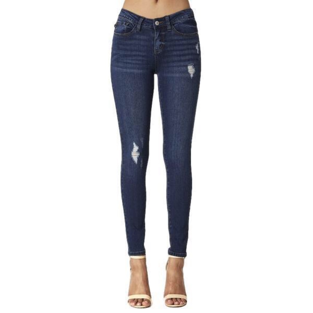 Judy Blue Dark Blue Minimal Distressed Denim